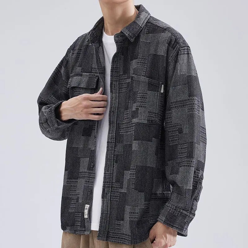 Modern fit washed denim overshirt