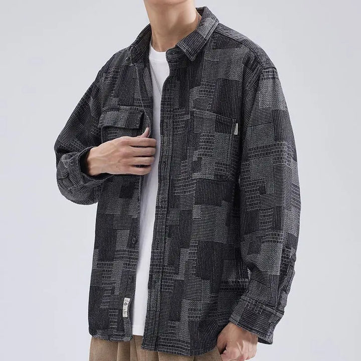 Modern fit washed denim overshirt