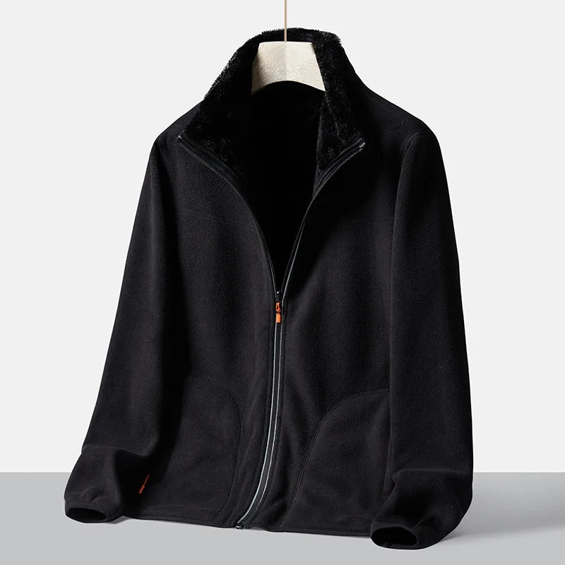 Cozy fleece jacket with standing collar