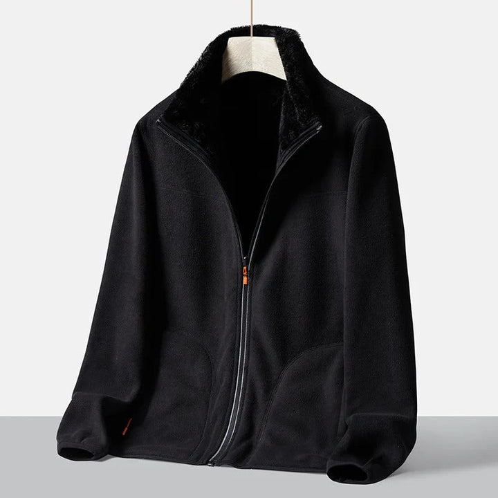Cozy fleece jacket with standing collar
