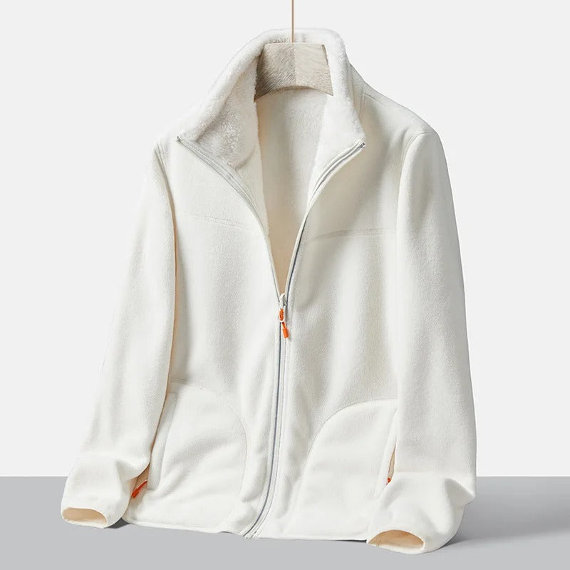 Cozy fleece jacket with standing collar