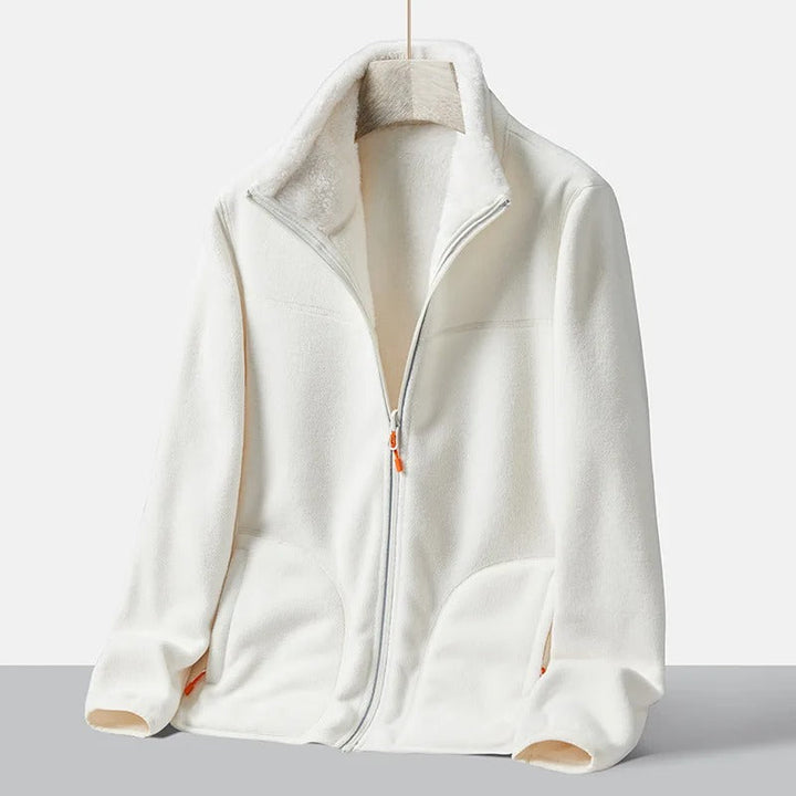 Cozy fleece jacket with standing collar