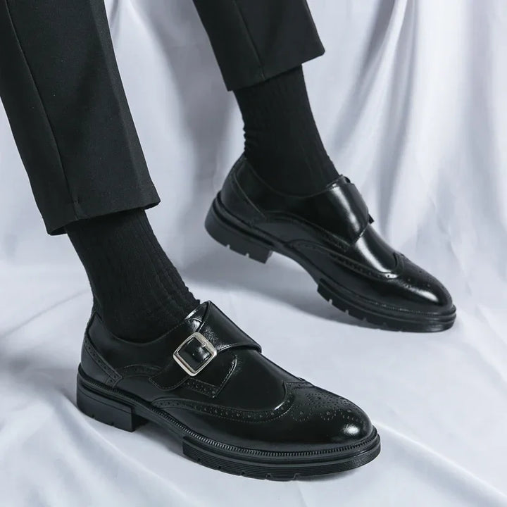 Genuine leather brogue dress shoes