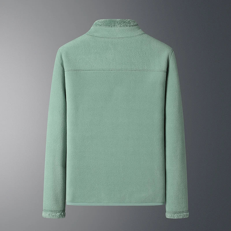 Cozy fleece jacket with standing collar