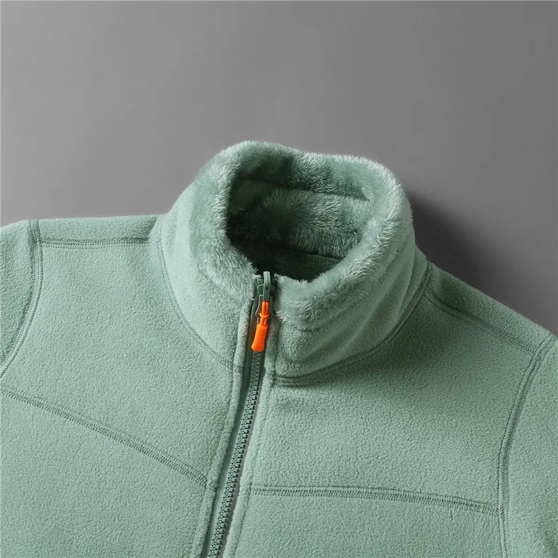 Cozy fleece jacket with standing collar