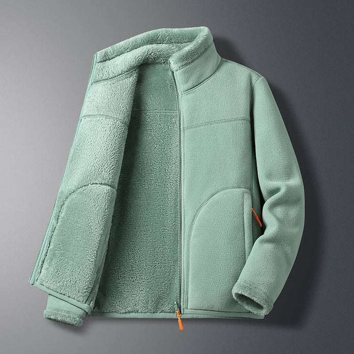 Cozy fleece jacket with standing collar