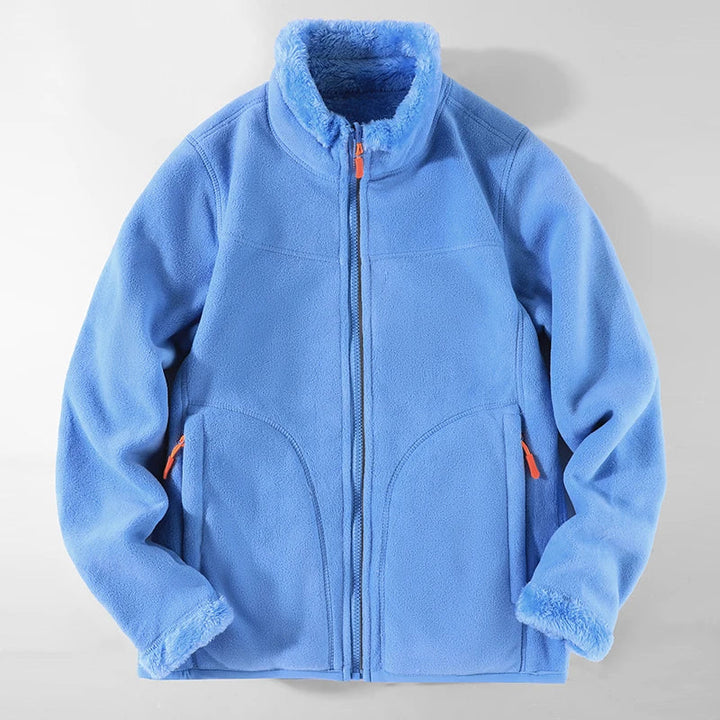 Cozy fleece jacket with standing collar