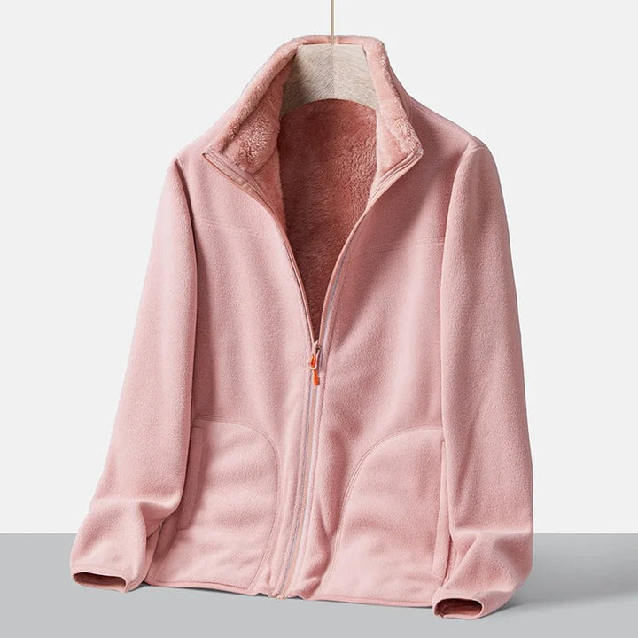Cozy fleece jacket with standing collar