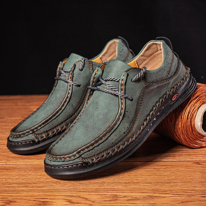 Breathable synthetic leather loafers