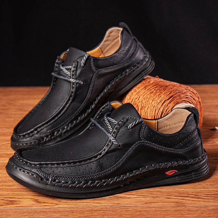 Breathable synthetic leather loafers