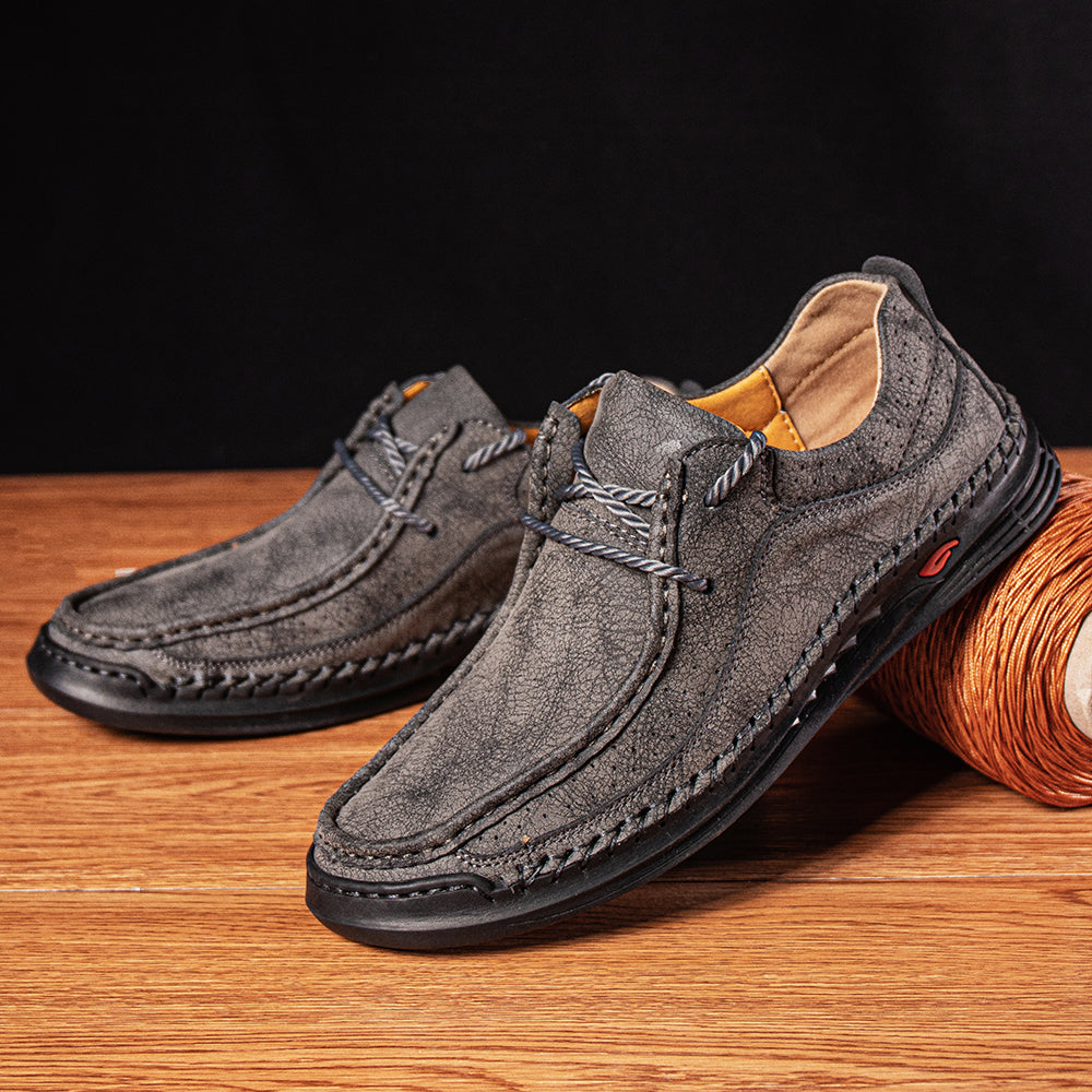 Breathable synthetic leather loafers