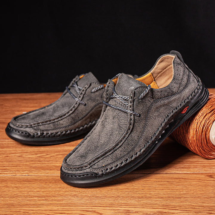 Breathable synthetic leather loafers