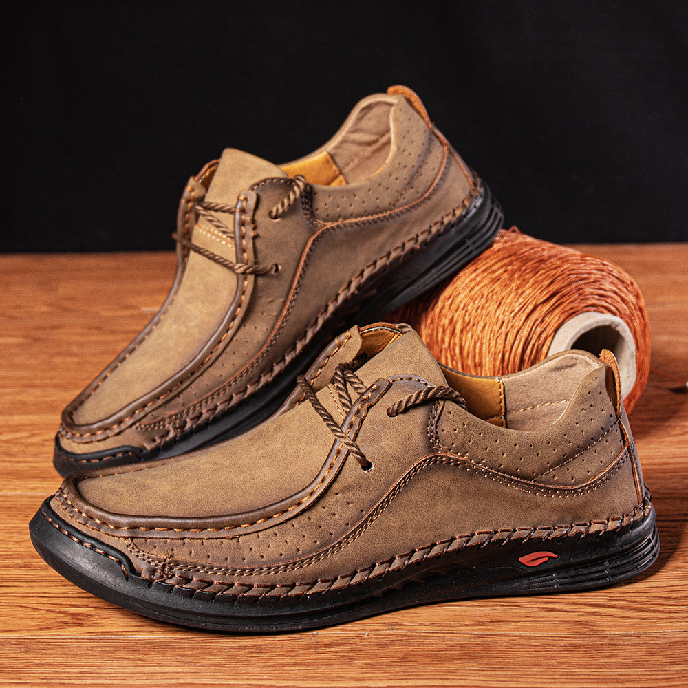 Breathable synthetic leather loafers