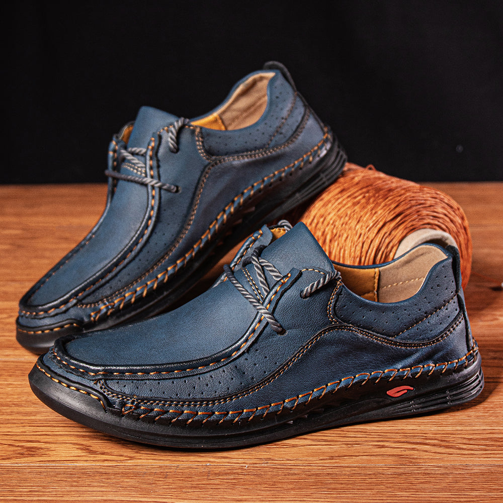 Breathable synthetic leather loafers