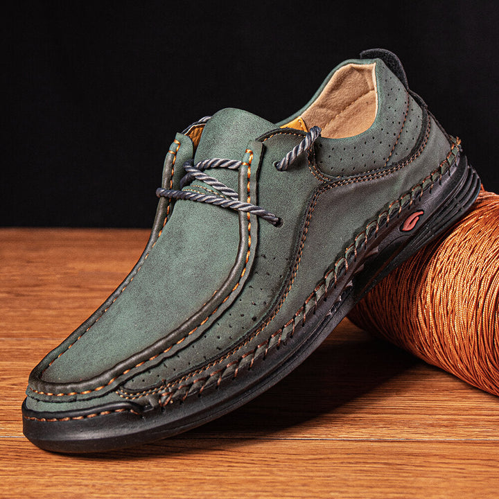 Breathable synthetic leather loafers
