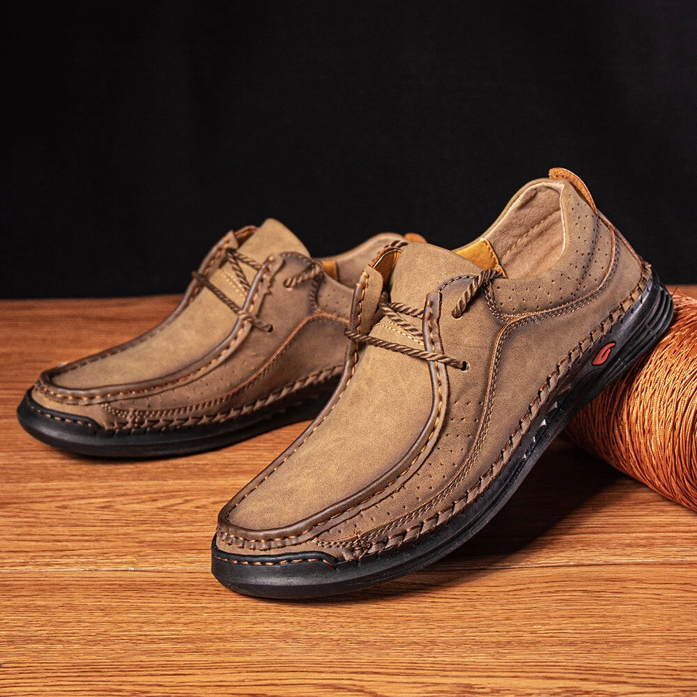 Breathable synthetic leather loafers