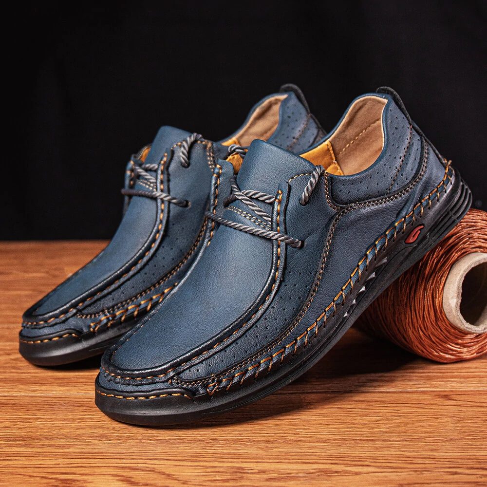 Breathable synthetic leather loafers