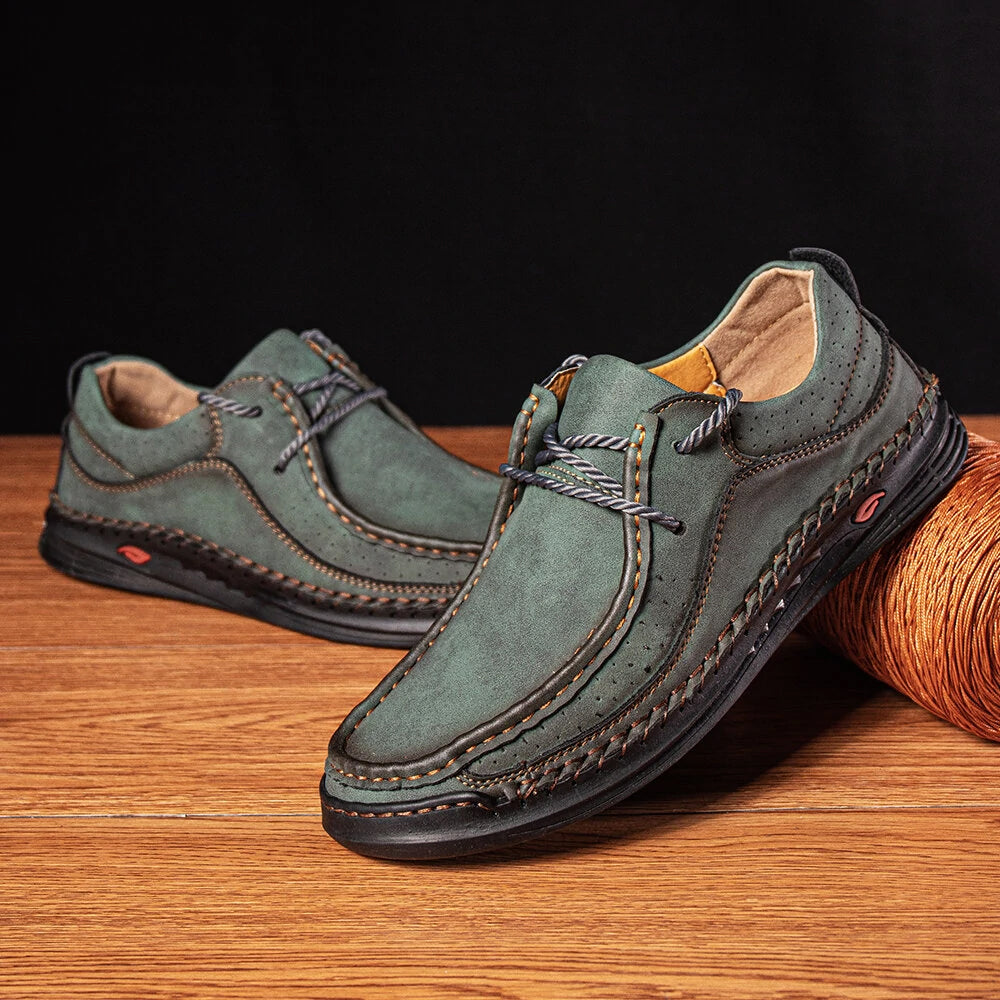 Breathable synthetic leather loafers