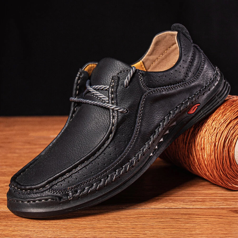 Breathable synthetic leather loafers