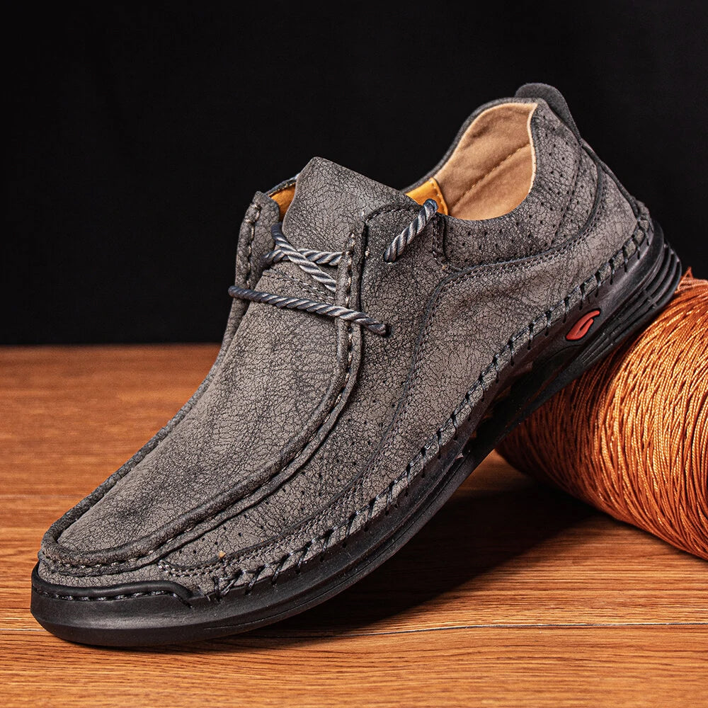 Breathable synthetic leather loafers