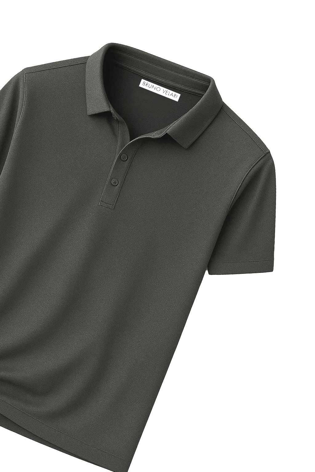 Classic Short Sleeve Polo with Three-Button Placket | Samuel – Dark Gray