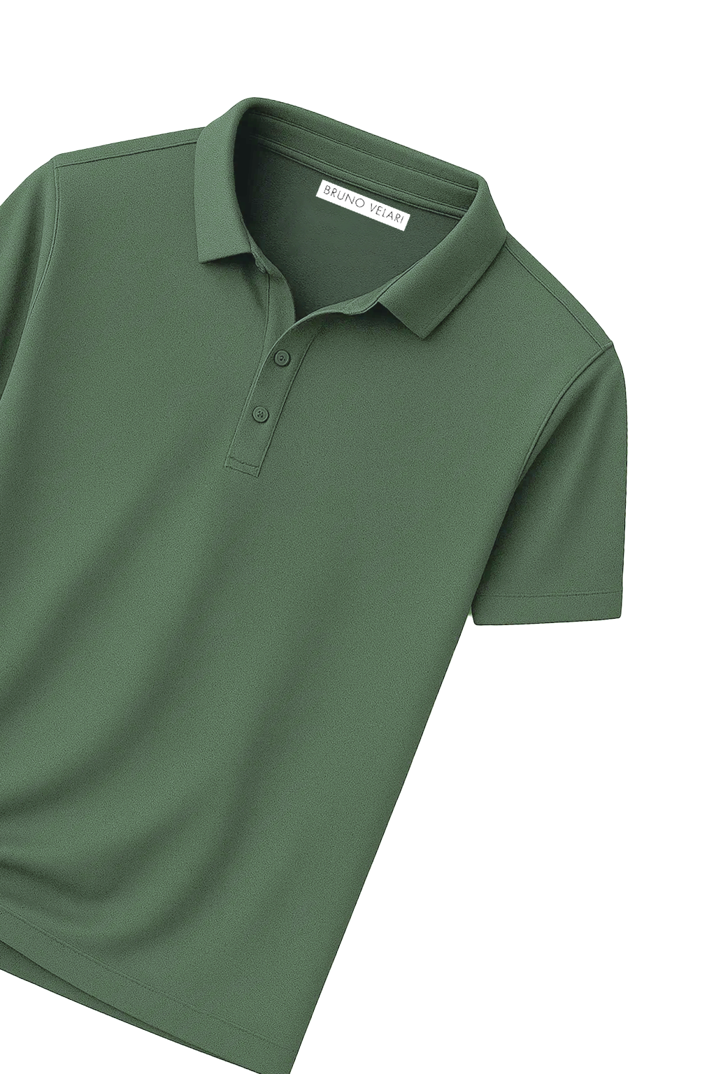 Classic Short Sleeve Polo with Three-Button Placket | Geremar – Sage