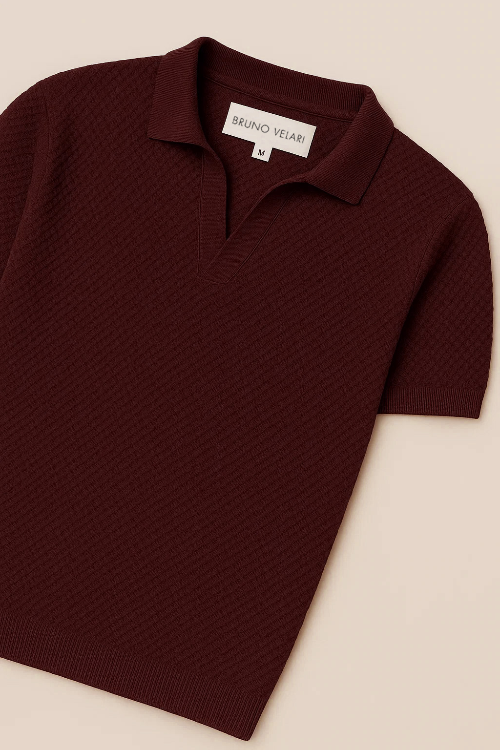 Ribbed Textured Polo | Adam – Maroon