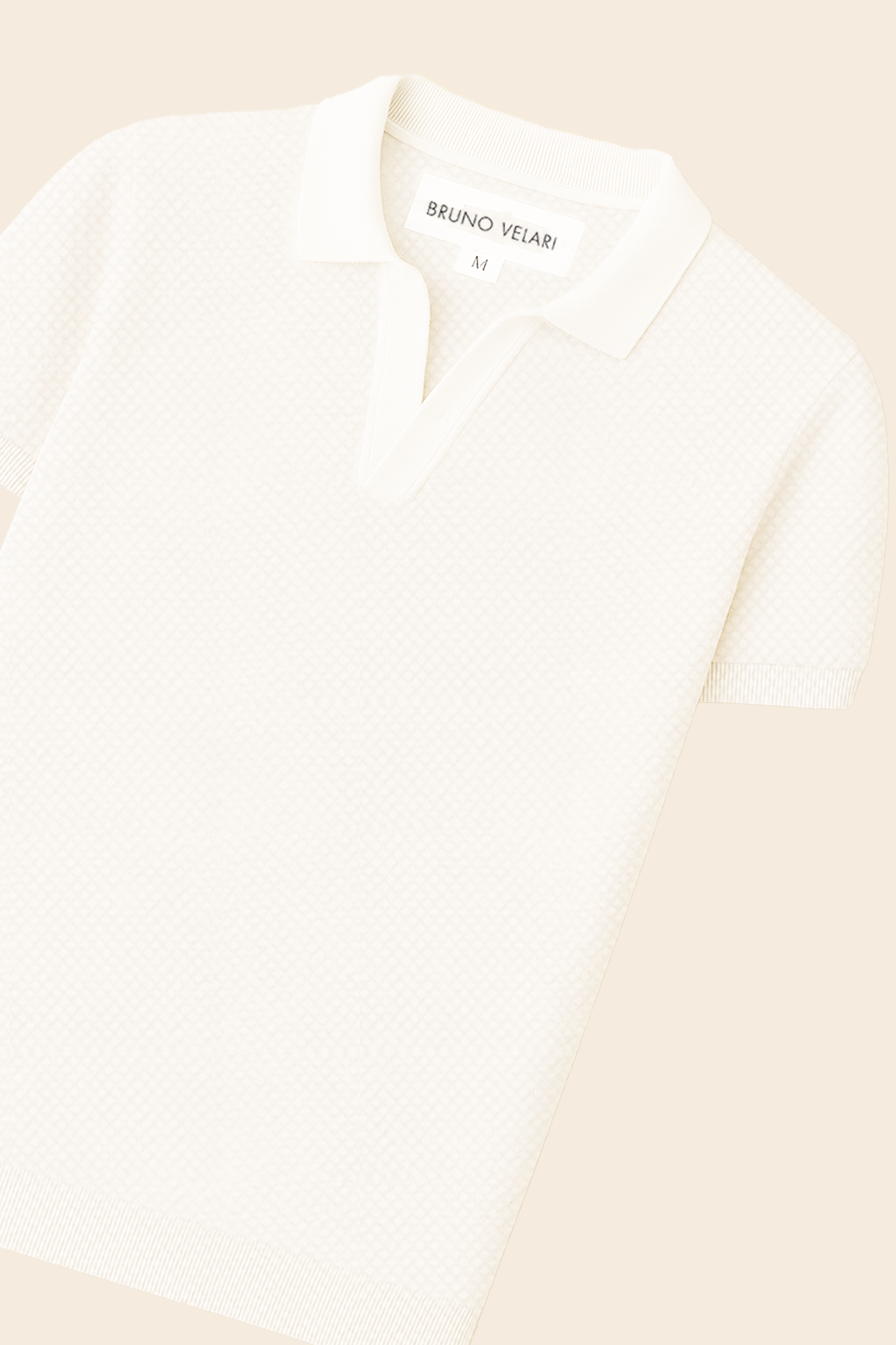 Ribbed Textured Polo | Anderson - White