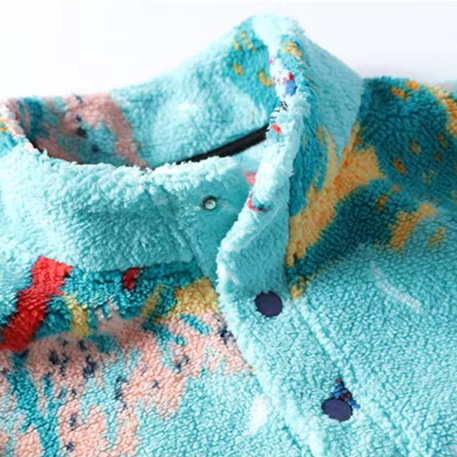 Abstract Peaks Fleece Jacket