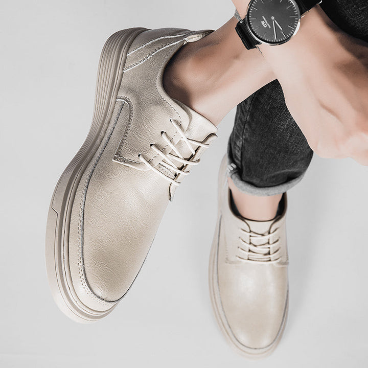 Leather oxford dress shoes with cushioned insole