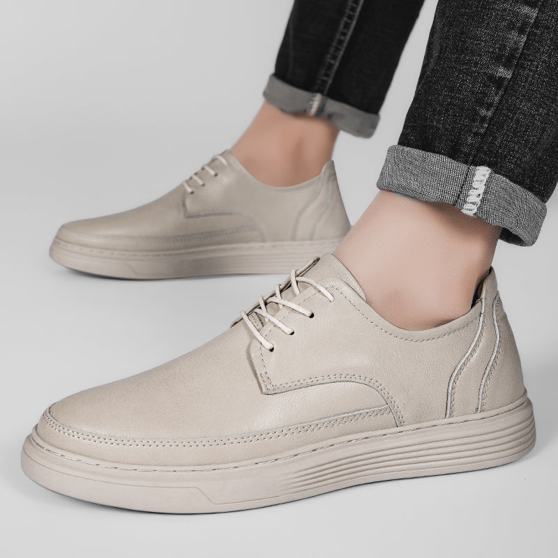 Leather oxford dress shoes with cushioned insole