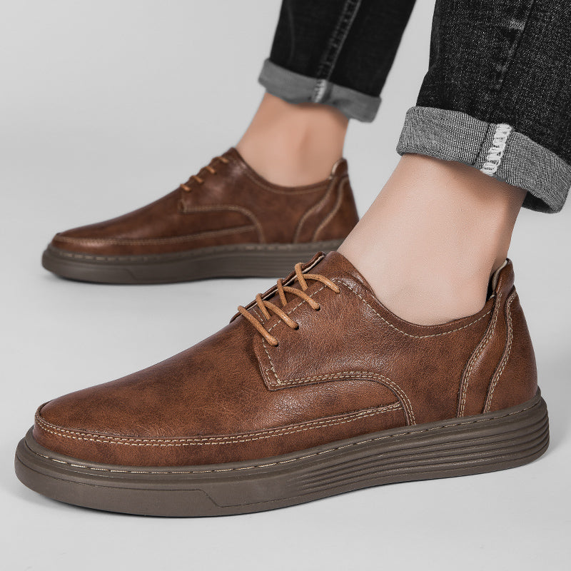Leather oxford dress shoes with cushioned insole