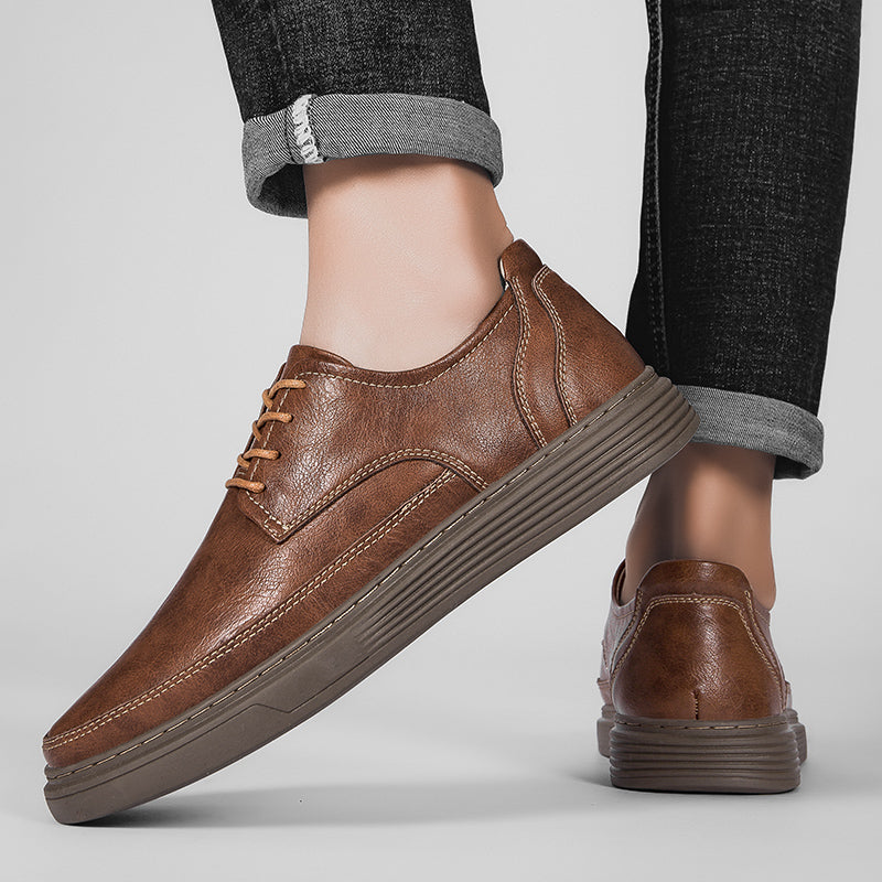 Leather oxford dress shoes with cushioned insole