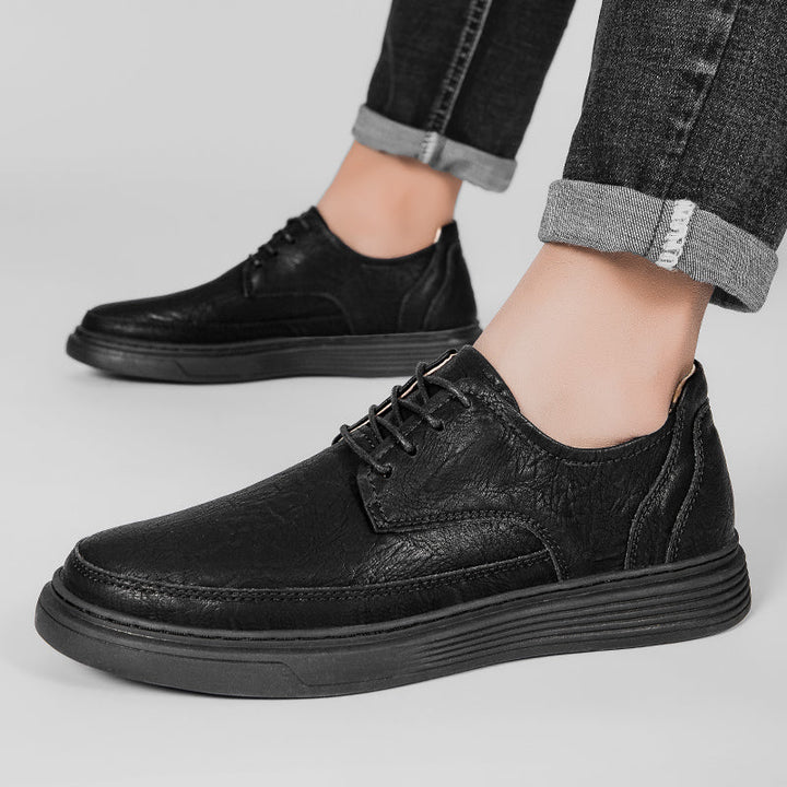 Leather oxford dress shoes with cushioned insole