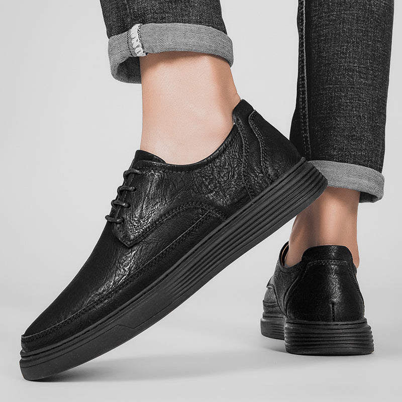 Leather oxford dress shoes with cushioned insole