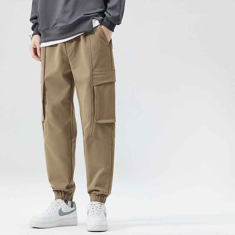 Elastic waist streetwear cargo joggers