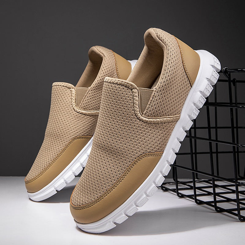 Mesh slip-on walking sneakers with orthopedic insole