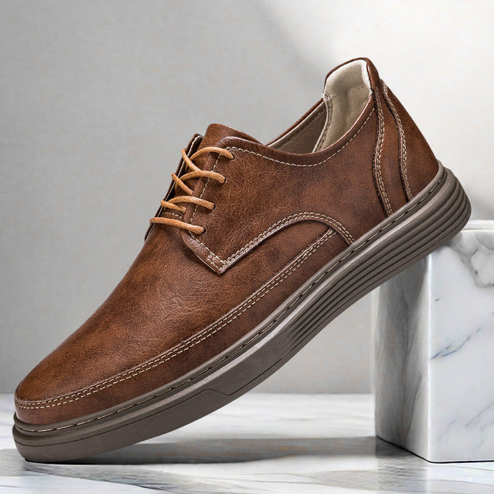 Leather oxford dress shoes with cushioned insole