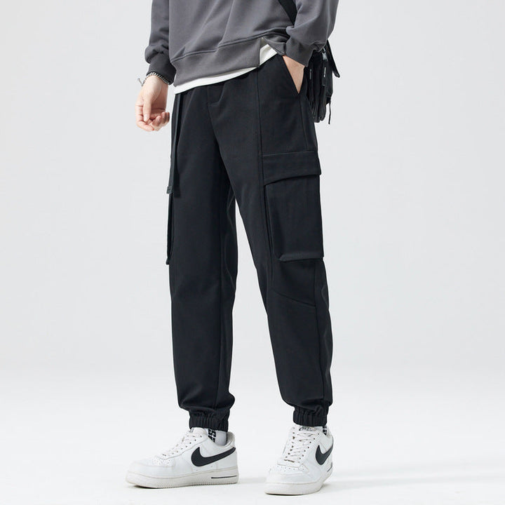 Elastic waist streetwear cargo joggers