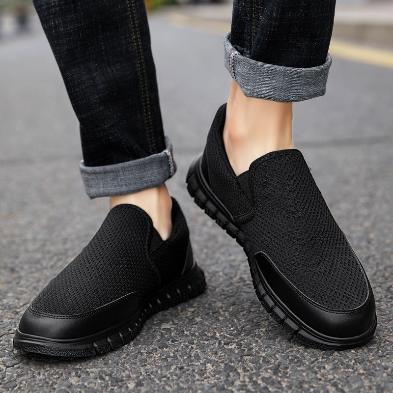 Mesh slip-on walking sneakers with orthopedic insole