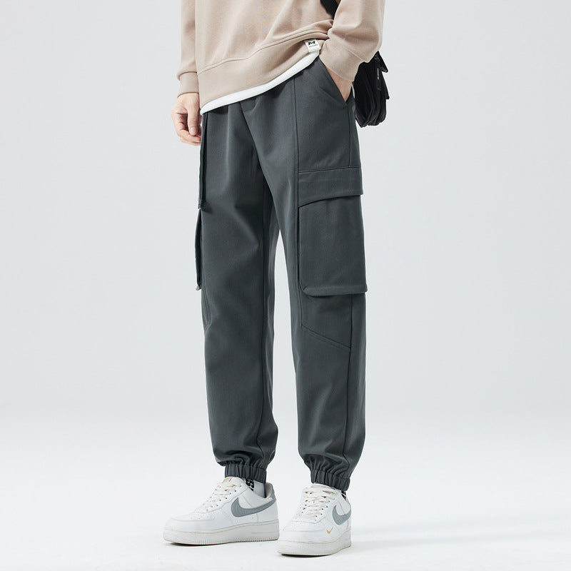 Elastic waist streetwear cargo joggers