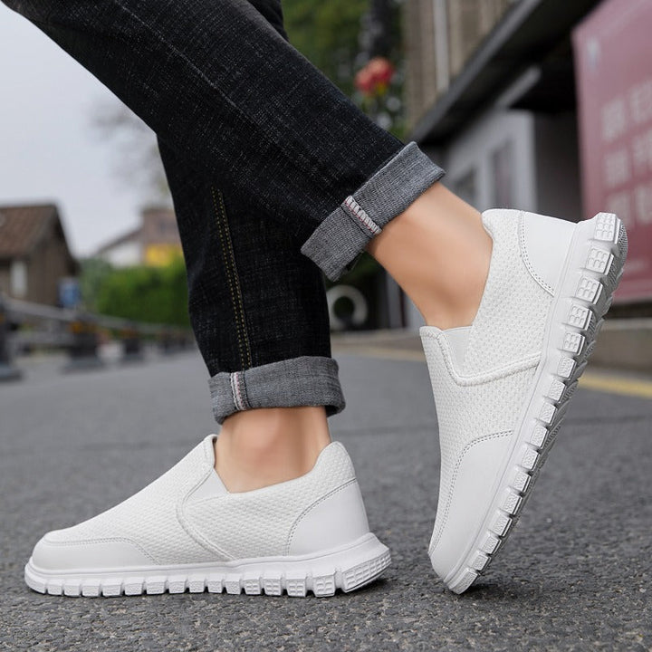 Mesh slip-on walking sneakers with orthopedic insole