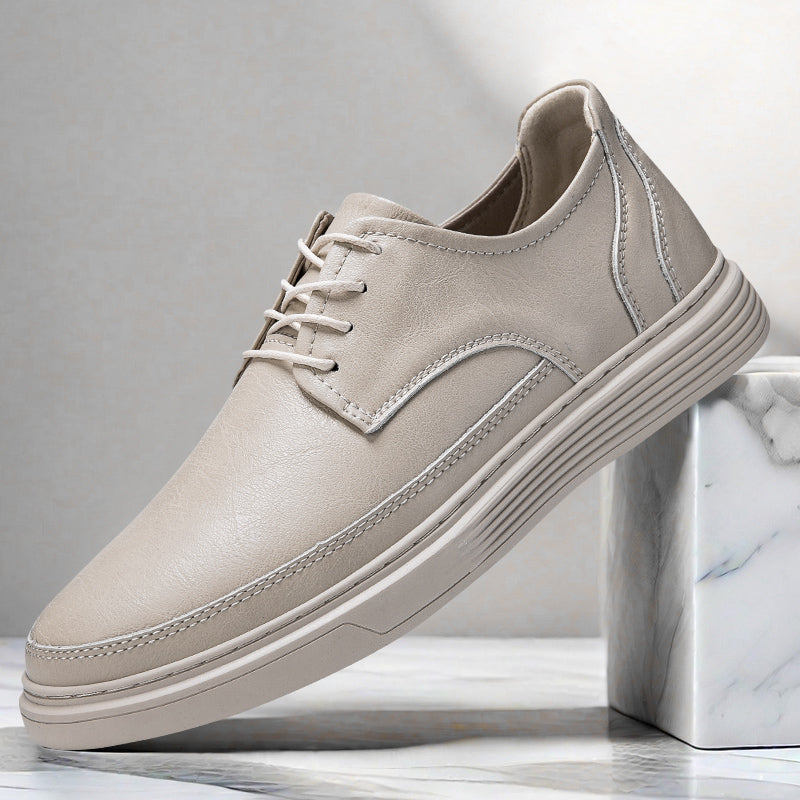 Leather oxford dress shoes with cushioned insole