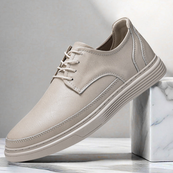 Leather oxford dress shoes with cushioned insole