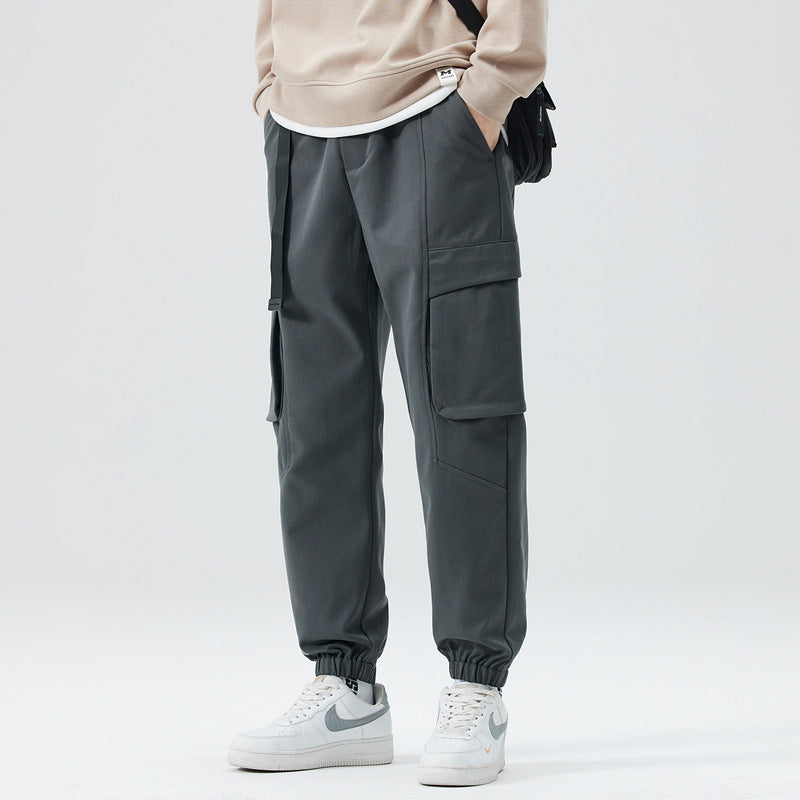 Elastic waist streetwear cargo joggers