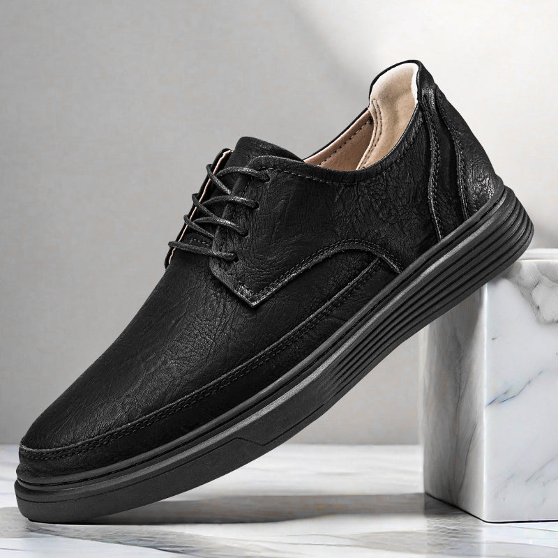 Leather oxford dress shoes with cushioned insole