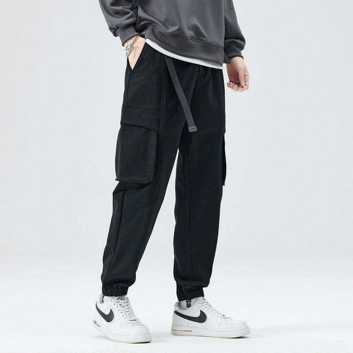 Elastic waist streetwear cargo joggers