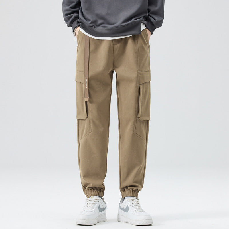 Elastic waist streetwear cargo joggers
