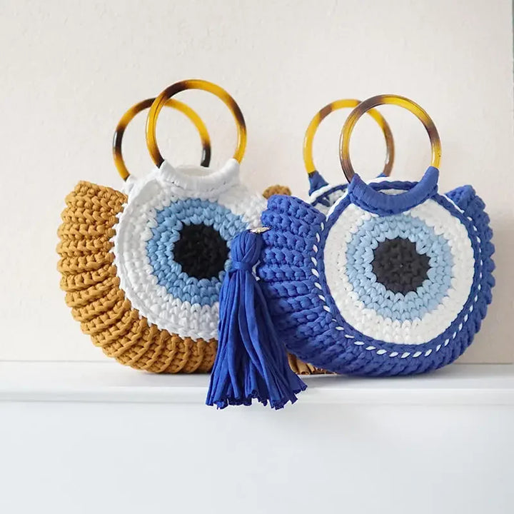 Evil Eye Crochet Handbag