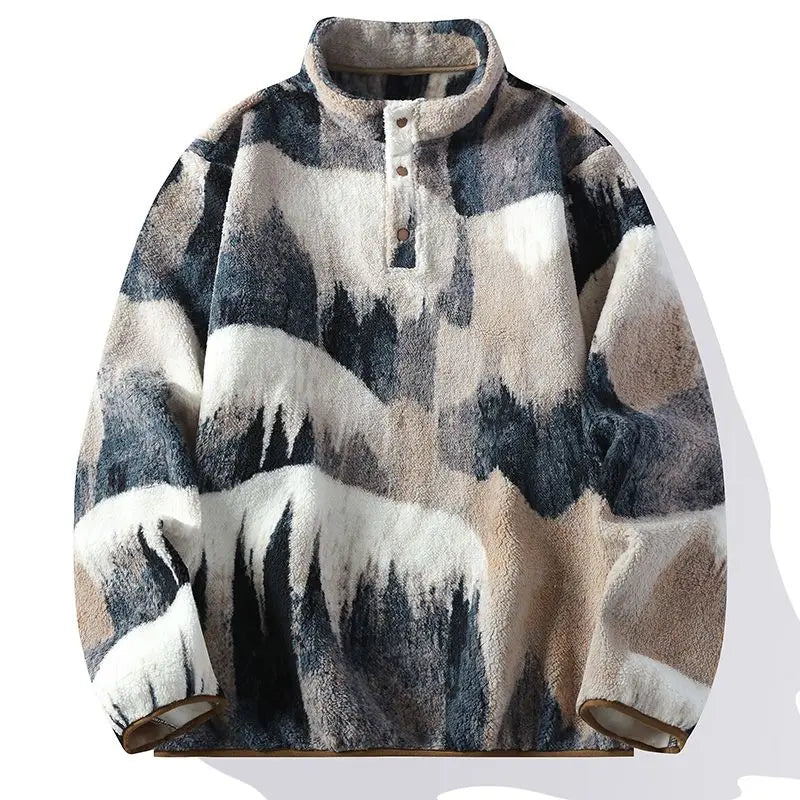 Abstract Peaks Fleece Jacket